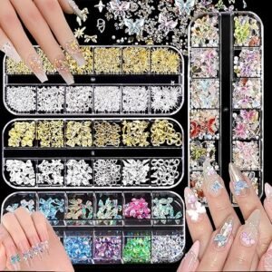 Colorful Nail Charms with Butterflies and Stars