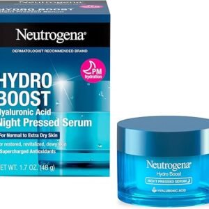 Neutrogena Hydro Boost Night Pressed Serum, Hyaluronic Acid Face Moisturizer for Normal to Extra Dry Skin, Delivers Overnight Hydration for Restored, Revitalized, Dewy Skin, 1.7 oz
