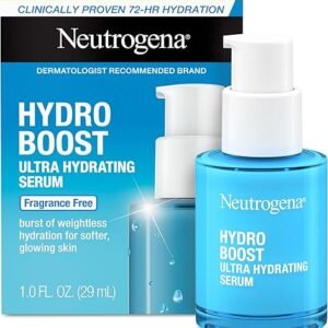 Neutrogena Hydro Boost Ultra Hydrating Serum with Hyaluronic Acid, Fragrance-Free Face Serum for Weightless Hydration and Softer, Glowing Skin, Non-Comedogenic, 1 fl. oz