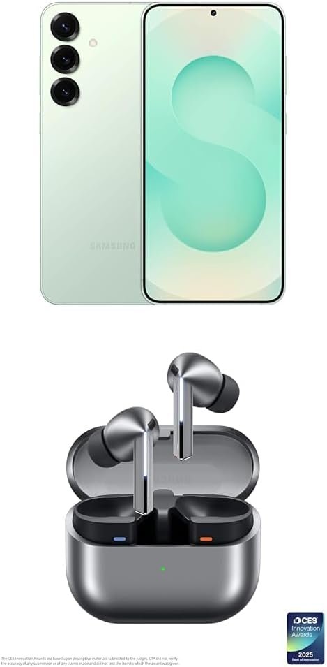 Samsung Galaxy S25+ Mint Smartphone with Earbuds