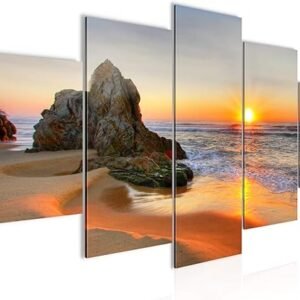 Sunrise Beach Canvas Art - 5 Panel Set