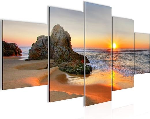 Sunrise Beach Canvas Art - 5 Panel Set