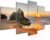 Sunrise Beach 5-Panel Canvas Art – Horizontal Wall Decor