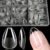 XIAOHEBAN 600pcs Short Almond Nail Tips – Transparent Gel